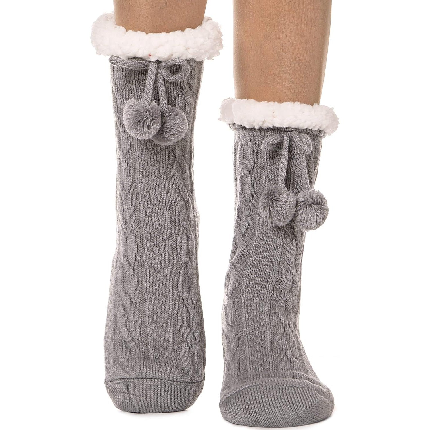 Slipper Fuzzy Socks for Women Fluffy Cozy Cabin Winter Warm Soft Fleece Comfy Thick Socks with Grips